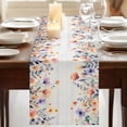 thumbnail image 3 of Table Runners 90 Inches Long Dress Scarves, Pink Spring Floral Farmhouse Coffee/Dining/Kitchen Table Runner for Living Room, Elegant Flowers Farmhouse Botanical Wooden 13x90 Inch, 3 of 9