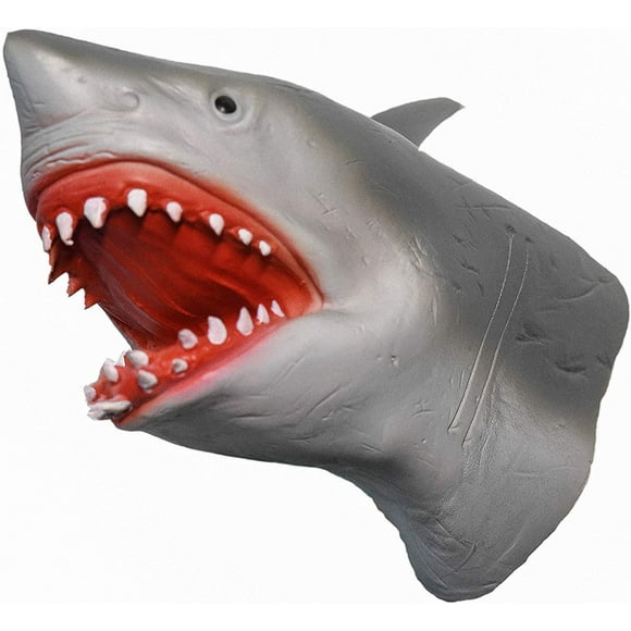 Jouets de Marionnettes à Main Réaliste en Latex Animal Requin Instagram Enfants Jouets (Shark)