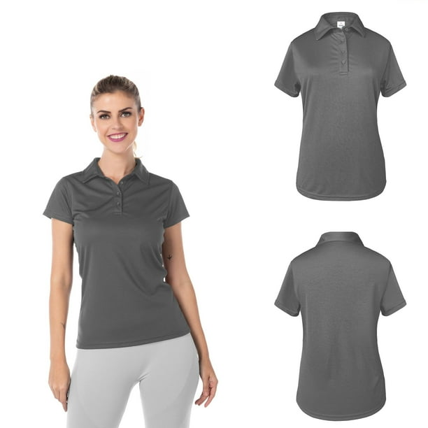 Playera Tipo Polo para Dama, Color Gris,100% Bodega