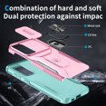 thumbnail image 3 of Dteck for Samsung Galaxy S23 with Camera Cover & Kickstand, Heavy Duty Military Grade Shockproof Rugged Slide Lens Protection 360 Rotate Ring Stand, Impact-Resistant Protective Bumper, rosegold, 3 of 8