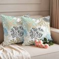 thumbnail image 2 of Brown Coastal Outdoor Waterproof Pillow Covers, Teal Grey Sea Coral Starfish Nautical Decorative Square Throw Pillowcase Sofa Cushion Sham for Patio/Couch/Chair, 26"x26" 2 Pack, 2 of 8