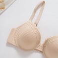 thumbnail image 7 of Daiosportswear Minimizer Bra for Women Underwire Full Coverage Lace Trim Bra Comfortable Push Up Bralettes for Daily Wear Beige S(S), 7 of 7