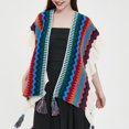 thumbnail image 5 of Poncho tipo capa de punto para mujer, cárdigan de punto tipo kimono con flecos para otoño e invierno, manta navideña, bufanda, regalos, 5 of 5