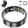 thumbnail image 1 of mingtawn 2025 Bague Intelligente pour Hommes et Femmes, Liseuse, Tracker D\'entraînement Physique pour Android iOS (Noir Taille 11), 1 of 1