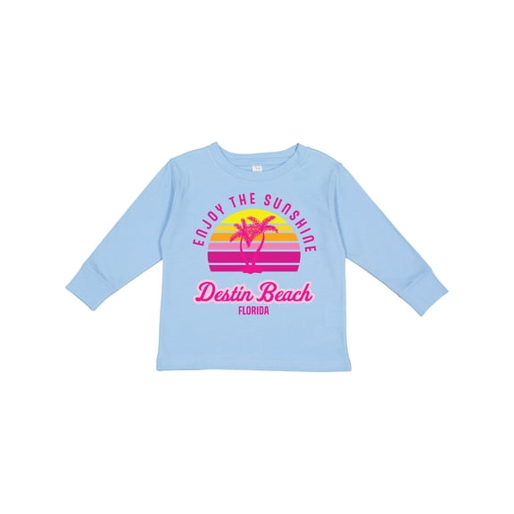 Inktastic Summer Enjoy the Sunshine Destin Beach Florida in Pink Boys or Girls Long Sleeve Toddler T-Shirt