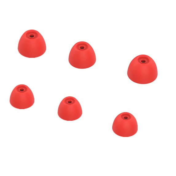 6Pcs Soft Earbuds Anti-Slip Headphone Cover Ear Tips Silicone EarPads RED