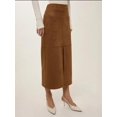 thumbnail image 3 of Midi Suede Skirt with Slit, 3 of 5