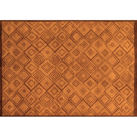 Ahgly Company Indoor Rectangle Abstract Orange Modern Area Rugs, 6' x 9'