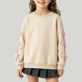 thumbnail image 2 of Ulanda Kids Sweatshirts Girls Neck Long Sleeve Pullover Preppy Clothes Girls Sweatshirt (Beige, 11-12 Years), 2 of 6