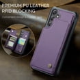 thumbnail image 2 of ShieldPlus for Samsung Galaxy S24 Case with Card Holder, for Samsung S24 Wallet Case for Women Men with RFID Blocking, Durable Kickstand Shockproof Case for Galaxy S24 5G,Purple, 2 of 7