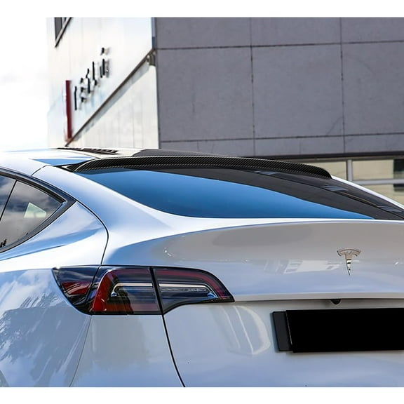 Stylish Look Real Carbon Fiber Rear Roof Window Visor Spoiler Wing Compatible with 2020-2024 Tesla Model Y 2021 2022 2023