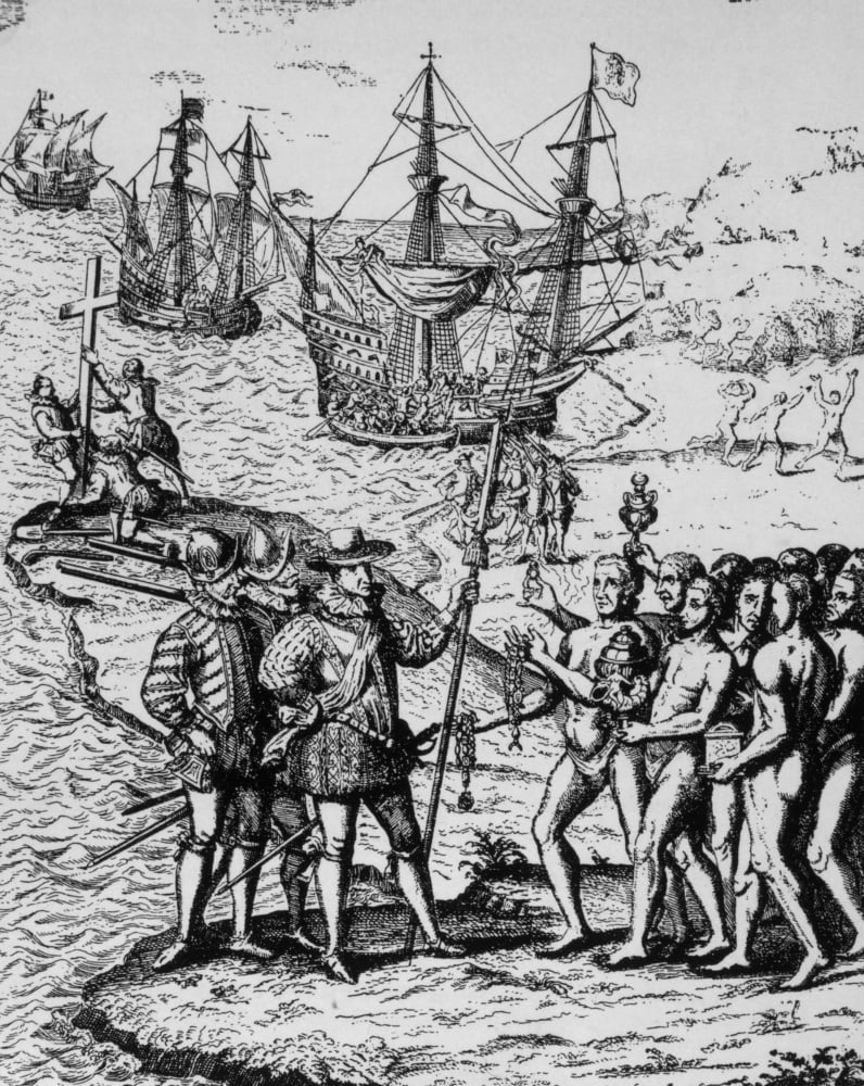 Christopher Columbus Landing At Hispaniola In 1492 History - Item ...