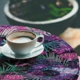 thumbnail image 3 of Ambesonne Floral Fitted Round Tablecloth, Cosmos Universe Bloom Starry, 56"- 60" Diameter, Fuchsia Purple Teal, 3 of 5