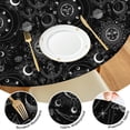 thumbnail image 4 of Black Gothic Sun Moon Pattern Round Fitted Tablecloth with Elastic Edge,Dining Table Cover Waterproof,Outdoor Round Tablecloth for Camping,Dining,Indoor and Outdoor, 4 of 7