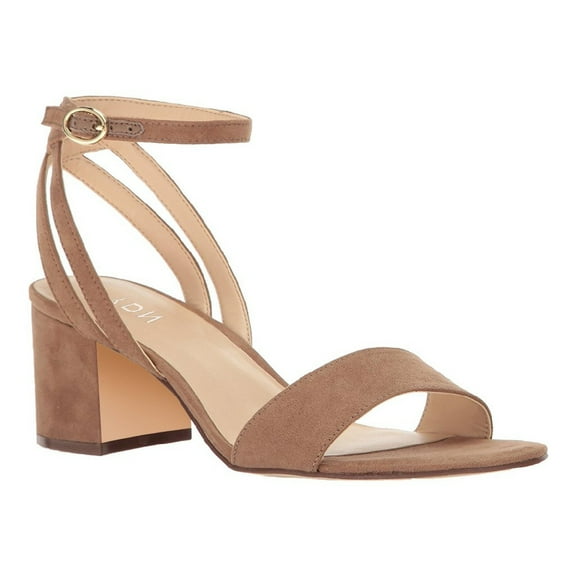 YDN Women Open Toe Thin Strap Buckled Sandals Ankle Strap Mid Block Chunky Heels Comfortable Dressy Date Work Shoes Size 7 Brown