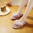 thumbnail image 6 of Women's Flip Flop Plush Slippers, Cozy Open Toe House Shoes for Indoor Outdoor, Furry Slides for Women, 9.5-10.5, Pink, 6 of 8