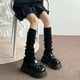 thumbnail image 3 of Lolita-calcetines largos de punto para mujer, calentadores de piernas, cubierta de pie cálida, calentador de brazos blanco, calcetines de ganchillo, puños de botas, Otoño e Invierno, 3 of 4