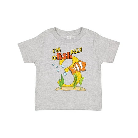 

Inktastic I m O-Fish-Ally Three Cute Clownfish Third Birthday Gift Toddler Boy or Toddler Girl T-Shirt