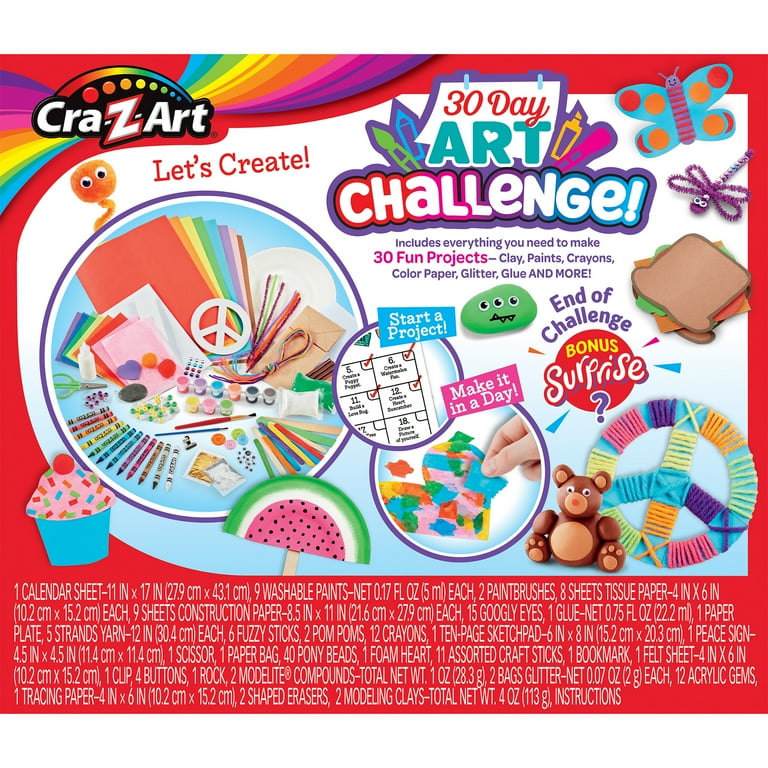 Cra-Z-Art: 30 Day Art Challenge! Craft Kit with 30 Fun Projects