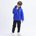 thumbnail image 6 of Boys Winter Puffer Jacket Kids Hooded Quilted Coat Warm Lightweight Water-Resistant with Pockets Blue 3-12 Years, 6 of 7