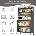 thumbnail image 2 of 64" Kitchen Pantry Storage Cabinet, 5 Tier Metal Storage Cabinet with Wheels, Transparent Flap Door & DIY Hole Board , Kitchen Storage Bakers Rack, for Kitchen, Living Room and Dining Room, Gray, 2 of 8