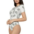 thumbnail image 2 of Naloa Hand Drawn Squirrel Women's Short-Sleeved Onesie, One-Piece Swimsuit for Parties, dates, clubs - Small, 2 of 9