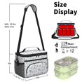 thumbnail image 6 of Lunch Box Pioneer Flower Floral Print Pattern Insulated Lunch Bag for Women Men,Medium Leakproof Lunchbox Cooler Bag Adjustable Strap,10 X 6.7 X 8 Inches, 6 of 6