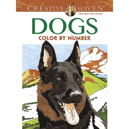 Adult Coloring Books: Pets: Creative Haven Dogs Color by Number Coloring Book (Paperback)