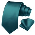 thumbnail image 4 of HISDERN Green Ties for Men Business Tie and Pocket Square Set Classic Satin Mens Wedding Necktie,Green, 4 of 7