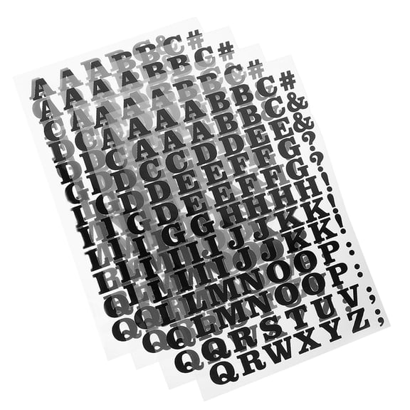 LOLIPPYY 4Pcs Heat Transfer Vinyl Letters Iron on Black Alphabet Patches for Fabric Decoration