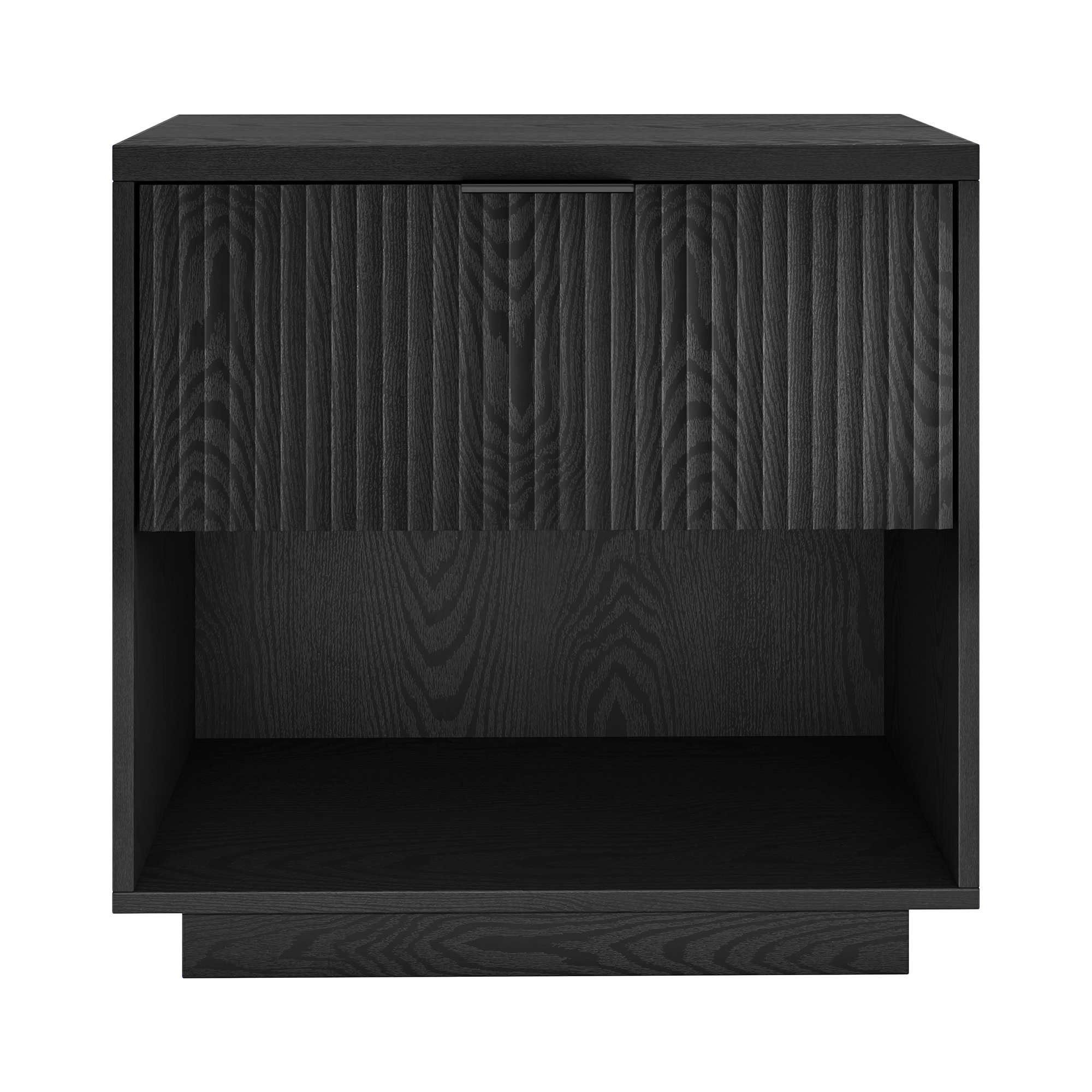 Karten 24" Wide Rectangular Fluted Nightstand in Black Grain