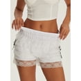 thumbnail image 6 of Caoirhny Women's Lace Bloomer Shorts Bow Decor Elastic Waist Slim Short Pants Streetwear Lolita Bottom Shorts, 6 of 9