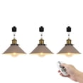 thumbnail image 1 of FSLiving Adjustable Angle Remote Control J-Type Track Pendant Light,E26 Copper Base with Khaki Metal Shade,Dimmable&Color Changing&Timing Lamp for Store (Ceiling Track Sold Separately) - 3 Lights, 1 of 9