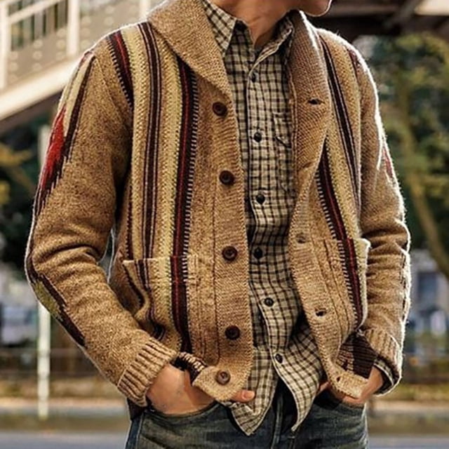 EGNMCR Jackets for Men Men's Fashion Fall Winter Sweater Loose Oversized Jacket