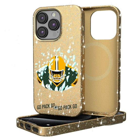 Keyscaper Gold Green Bay Packers 2024 Illustrated Limited Edition Bling iPhone Case