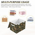 thumbnail image 6 of Yayeee Collapsible Cube Storage Bin with Lid Fabric Closet Decorative Basket with Handles, Brown Floral Rabbits Pattern, 6 of 7