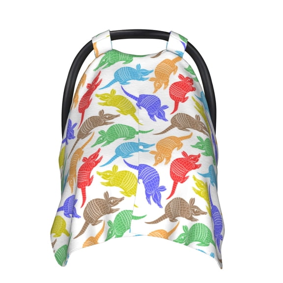 Car Seat Cover Baby - Colored Armadillos Breathable Infant Car Seat Cover for Baby Carseat, Lightweight Comfort Baby Essentials Must Haves Newborn Stuff for Girl Boy