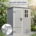 thumbnail image 2 of Lofka 5x3 FT Resin Outdoor Storage Shed with Floor, Lockable Waterproof Garden Shed for Backyard Patio Gray White, 2 of 11