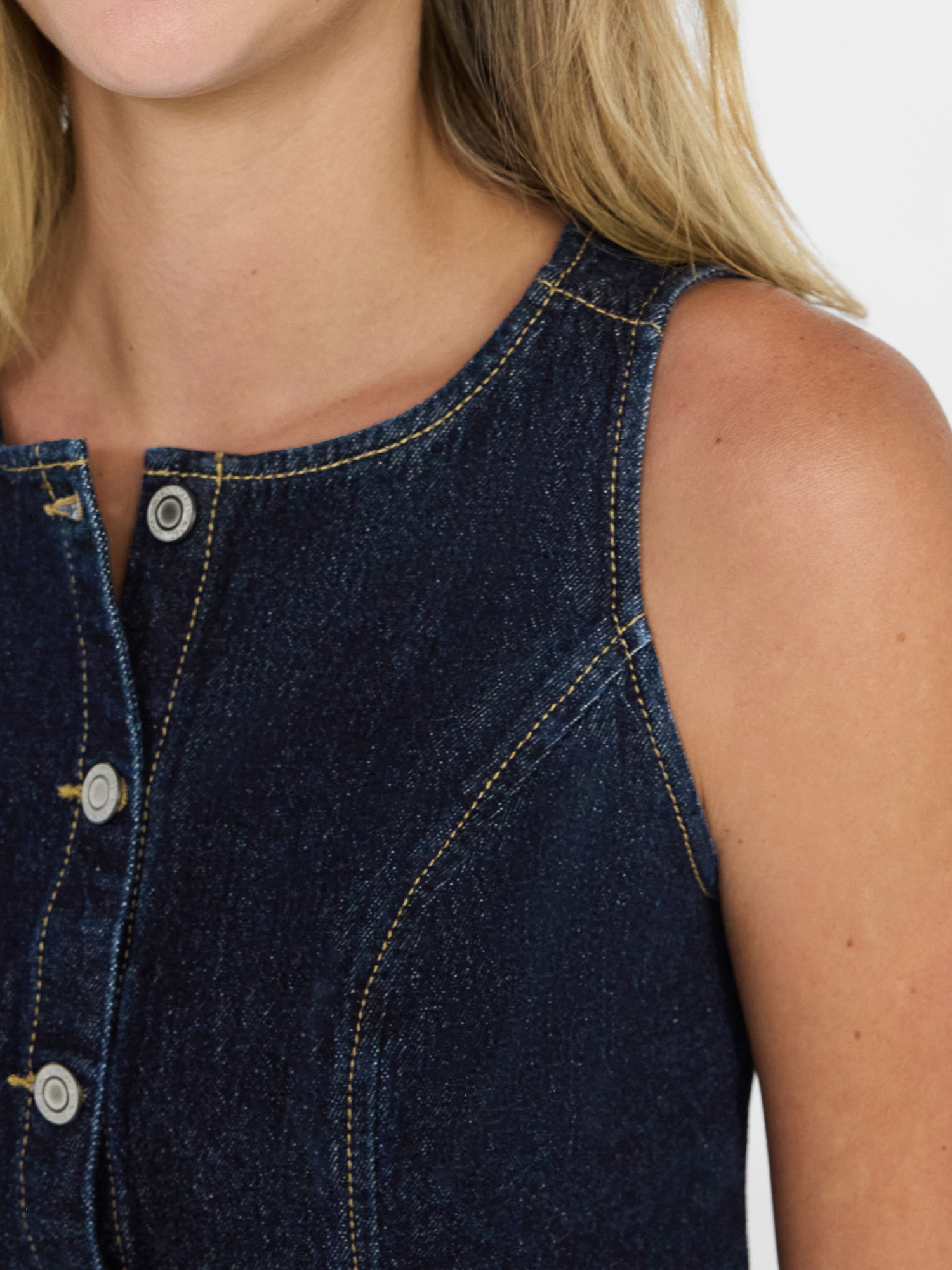 No Boundaries Cropped Denim Vest, Women’s XXS-XXL