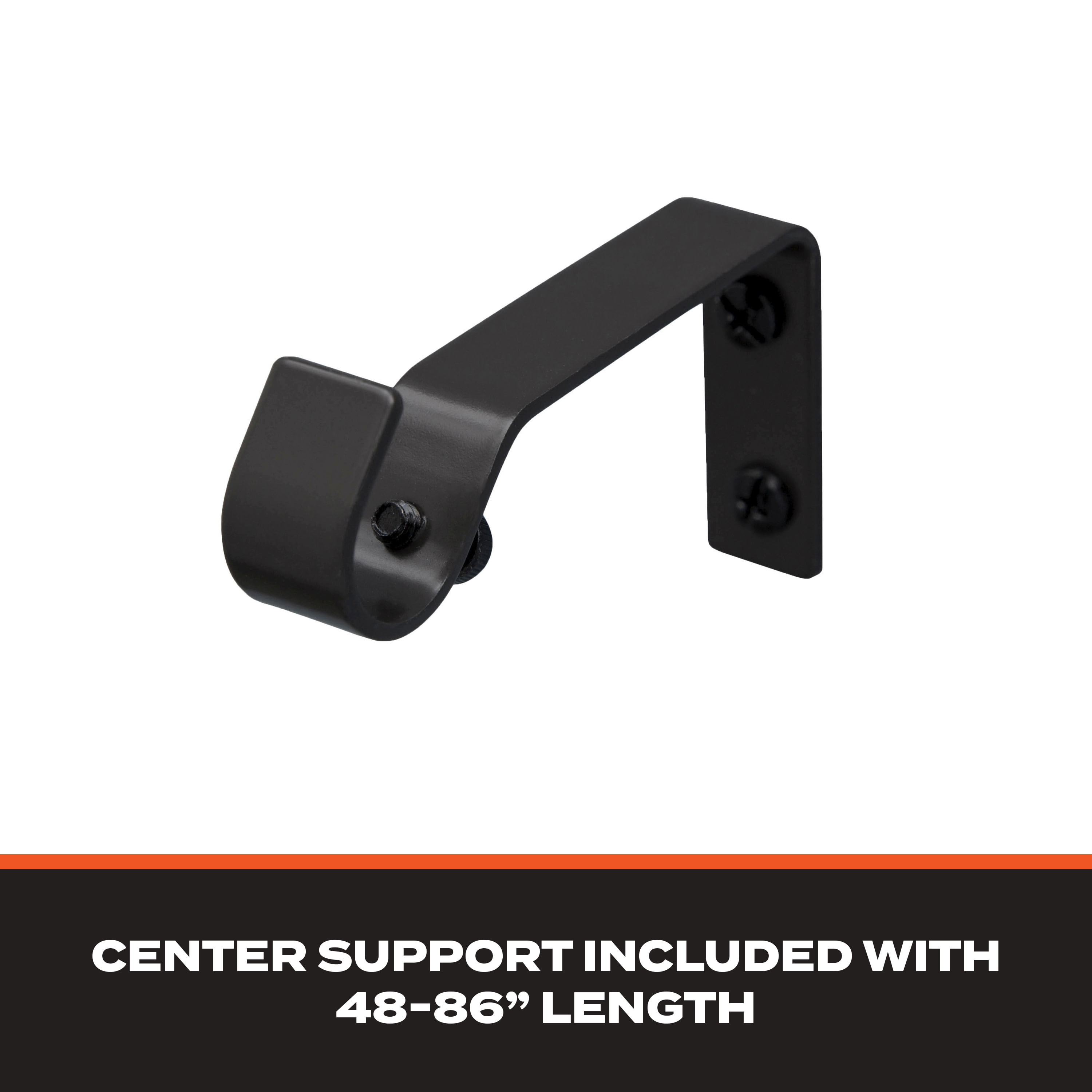 Sun Zero 5/8" Wrap Around Blackout Curtain Rod, 28-48”, Black