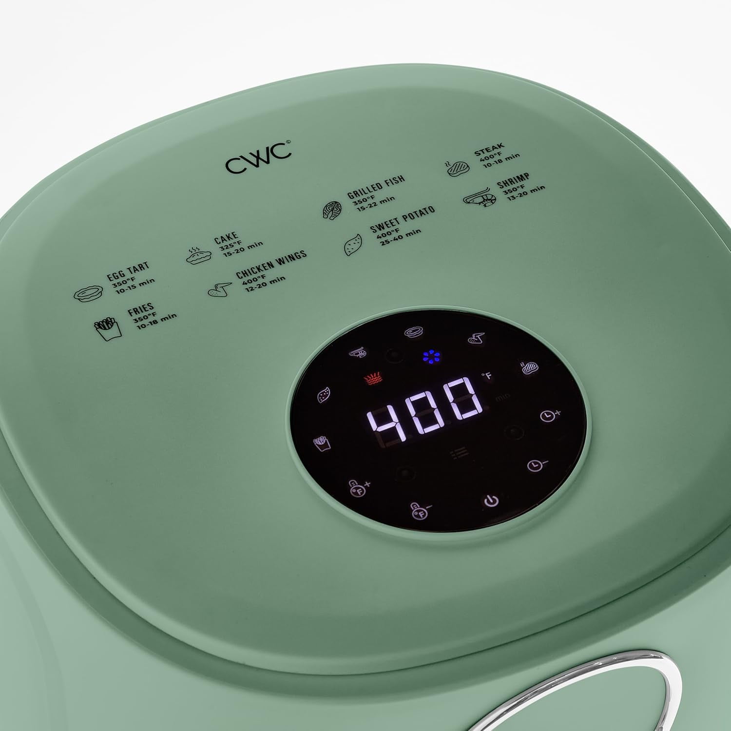 COOK WITH COLOR Air Fryer, 4Qt Glass Air Fryer, Stylish Kitchen Appliance, Green