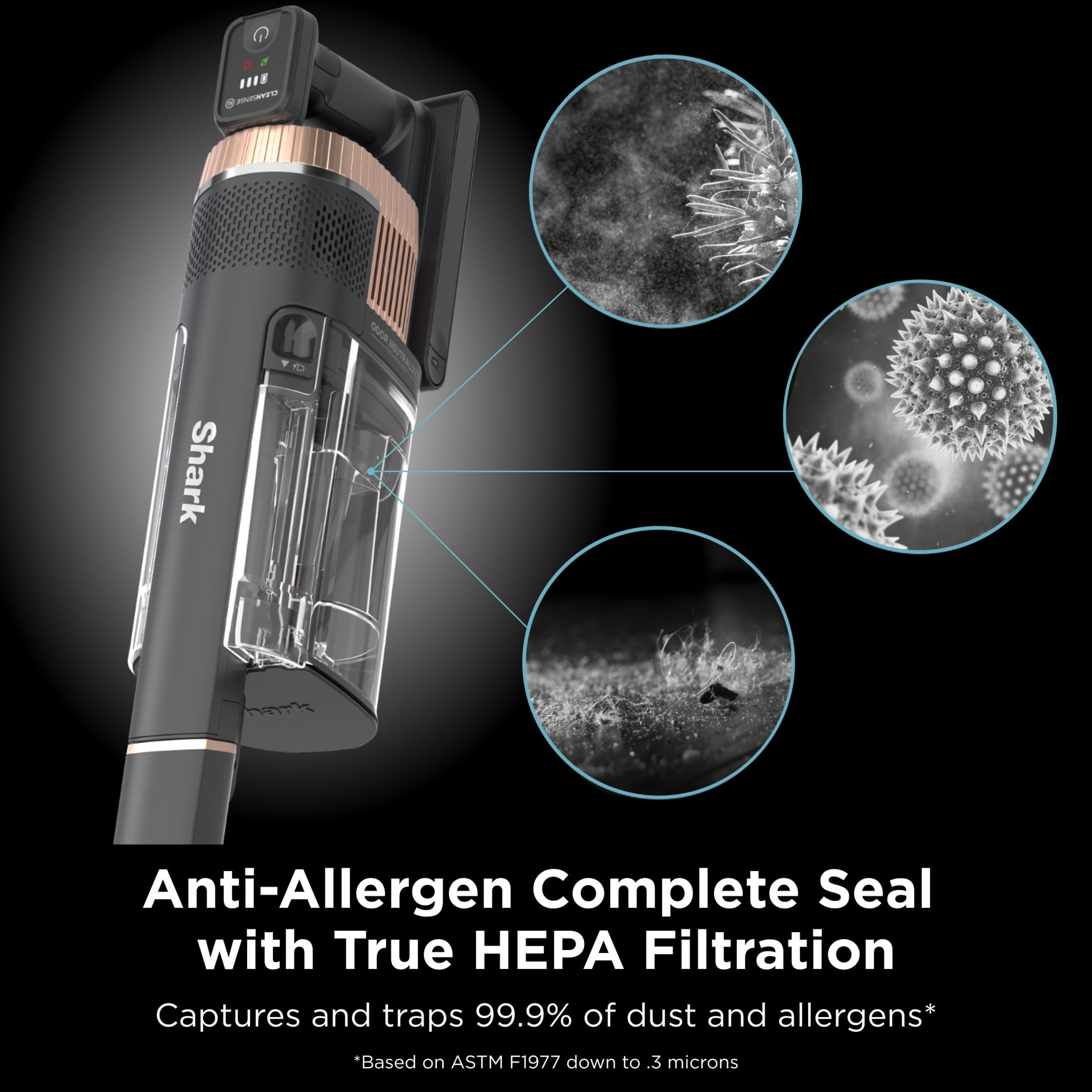Shark Stratos Cordless Stick Vacuum, Carpet and Hardfloors, Clean Sense IQ Technology, DuoClean PowerFins HairPro, 50-Min Run Time, IZ840H Rose Gold