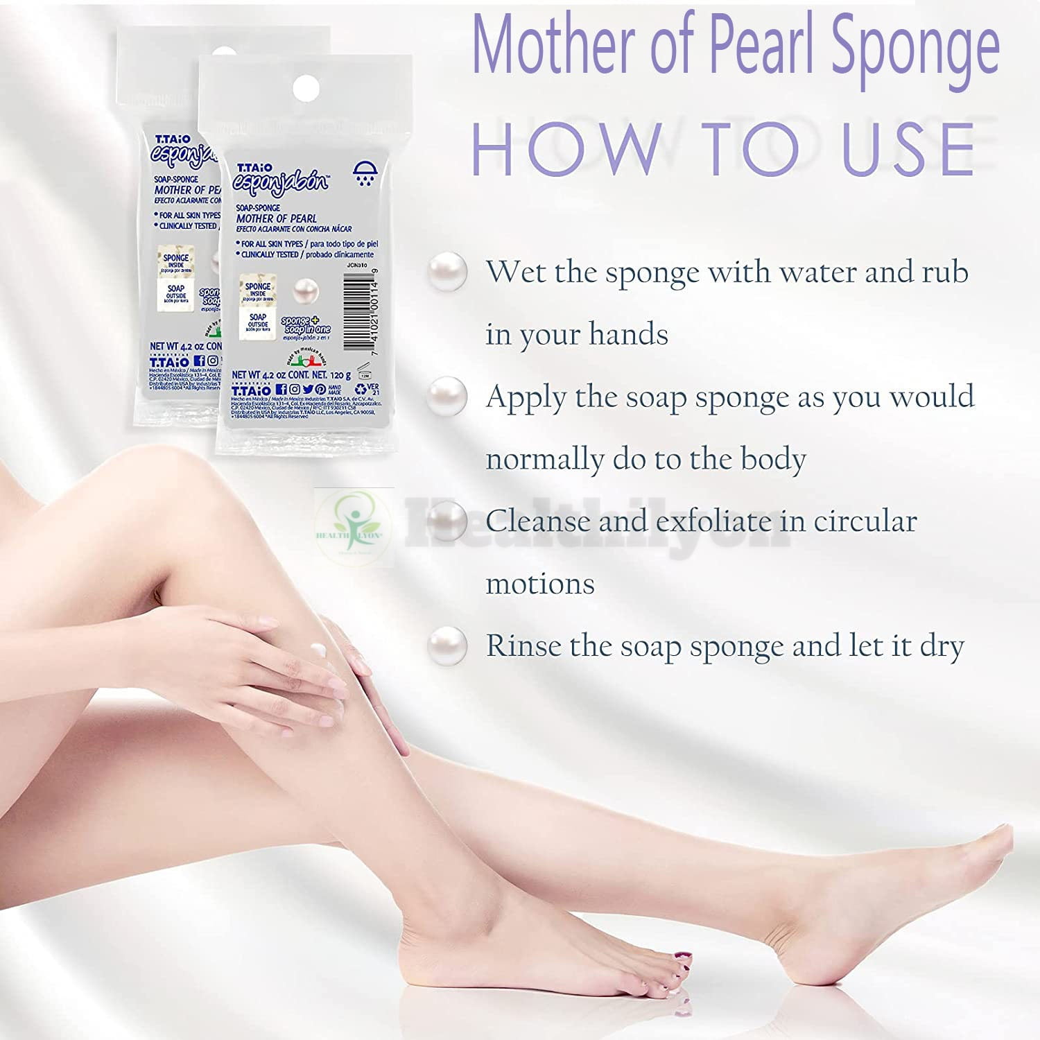 T.taio ESPONJABON Concha Nacar Jabón de madreperla Puerto Rico Ubuy