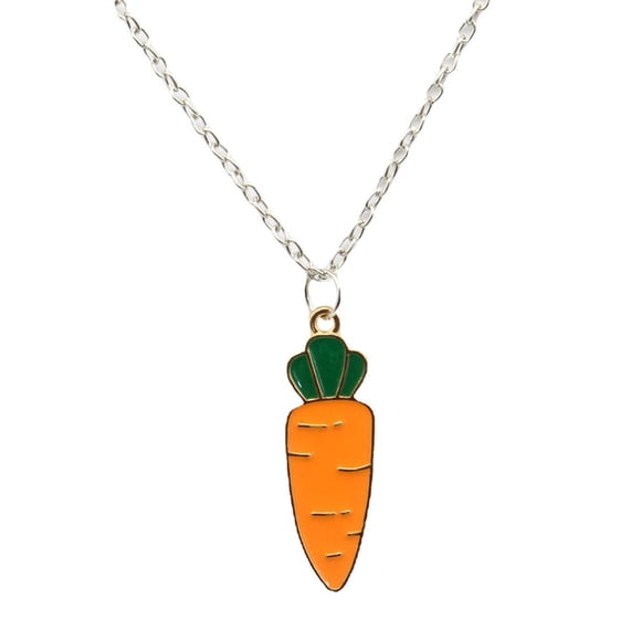 Hearth & Gear Collier Mignon en Alliage avec Carotte et Lapin Blanc, Style Collège, Petit Pendentif pour Couple, Bijoux, Chaîne pour Femmes