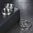 thumbnail image 3 of Anillo Boda Giratorio Acero Inoxidable Pareja Lujo (10) Blanco, 3 of 9