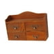 thumbnail image 5 of Organizador de escritorio de madera con 4 cajones y estante para maquillaje, estilo vintage. Marrón, 5 of 9