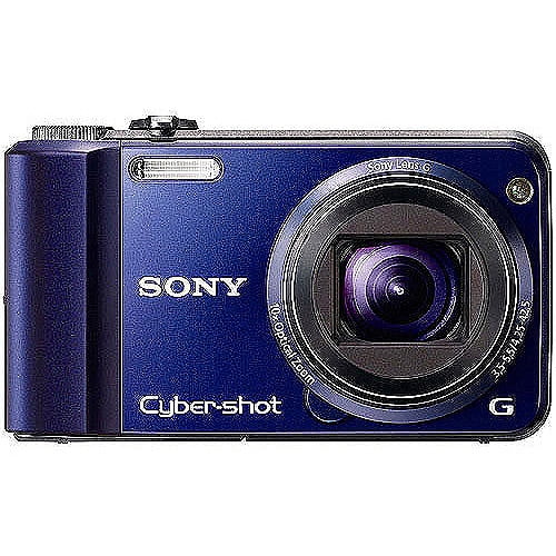 Sony CyberShot DSCH70 16MP Digital Camera, Blue w/ 10x Zoom, 3.0" LCD