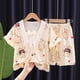 thumbnail image 1 of Conjunto de pijama con estampado de dibujos animados para niños y adultos, camisa de manga corta con lazo, Camiseta con estampado de My Melody Kuromi, ropa de verano para el hogar, 1 of 4
