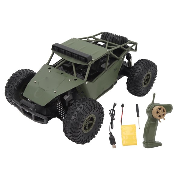 FYBTO RC Cars 1:16 Scale Remote Control Car 2.4G Alloy Shell 2.4G Shock Resistant Headlight Off Road RC Crawler with Car Battery for Games Toys OD Green-0907