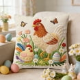 thumbnail image 4 of AURIGATE Easter Embroidered Animal Pattern Pillowcase, 17.72in Decorative Throw Pillow Cover, Festive Spring Easter Home Sofa Couch Decor, 4 of 6